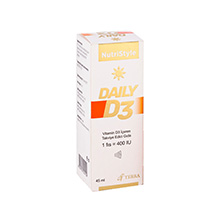 Nutristyle Daily-D3 Vitamin D3 İçeren Takviye Edici Gıda, 400IU, 45 ml Sprey