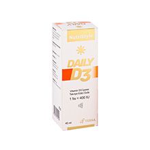 NUTRISTYLE DAILY-D3, Vitamin D3 İçeren Takviye Edici Gıda, 400 IU, 45 ml Sprey